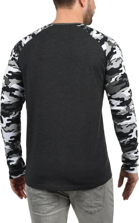Actual product image Solid Cajus Men's Camouflage Long Sleeve T-Shirt Top With Crew Neck Made Of 100% Cotton With Pattern (M)