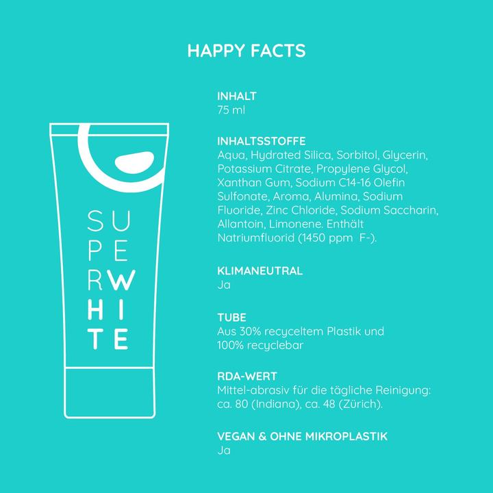 Immagine prodotto happybrush Dentifricio SuperWhite, 75 ml (75 ml)