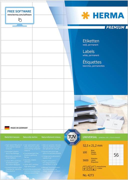 Actual product image Herma Universal labels A4