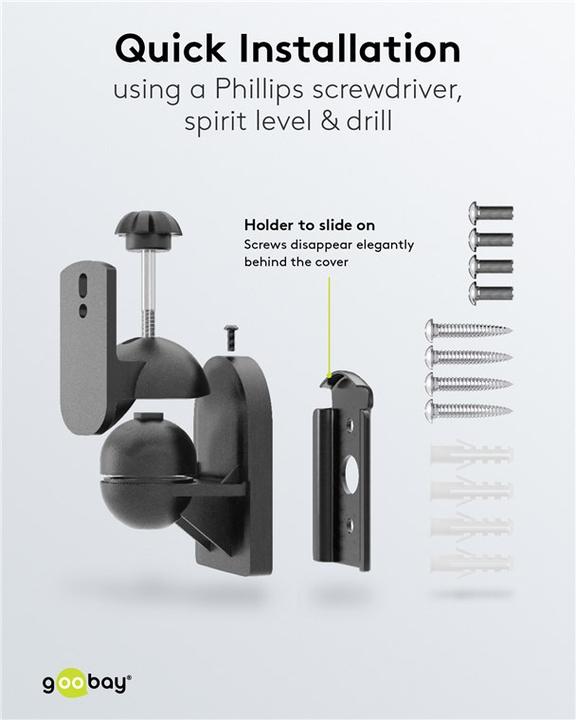 Produktbild Goobay Universal (1 Paar, Wandmontage, Schwenkbar, Neigbar)