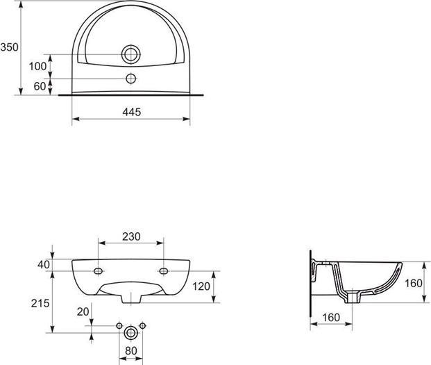 Actual product image Cersanit Washbasin (350 mm, 445 mm)