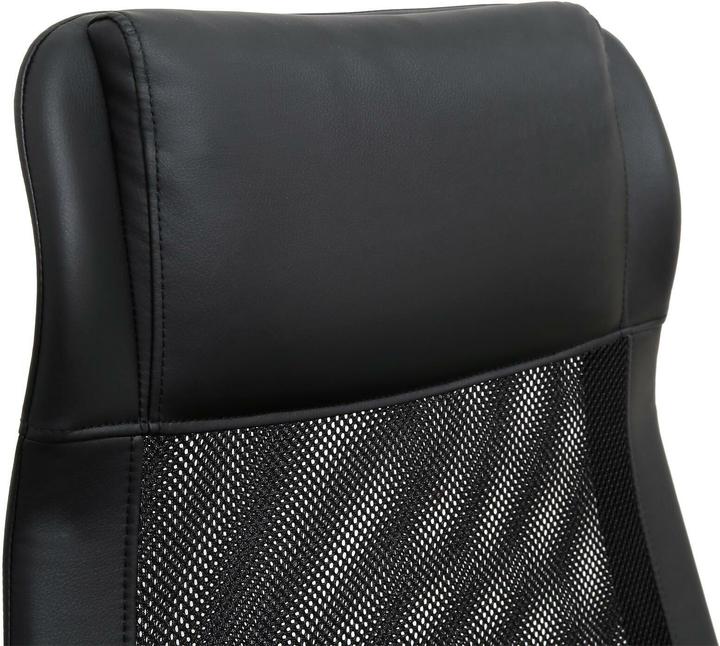 Actual product image Songmics Office chair, OBN33BK faux leather black, chrome frame