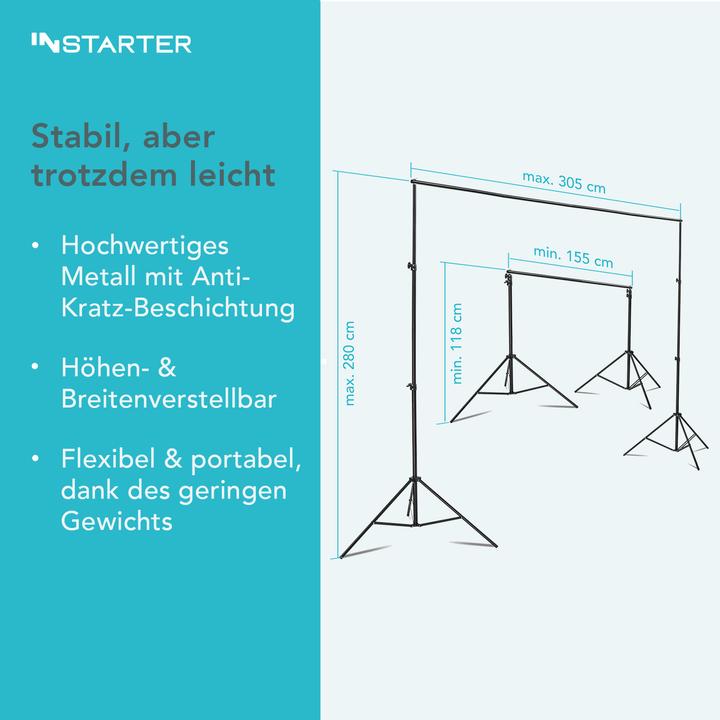 Actual product image Wiltec Instarter Background System 155 - 305 cm (220 cm, 280 cm)