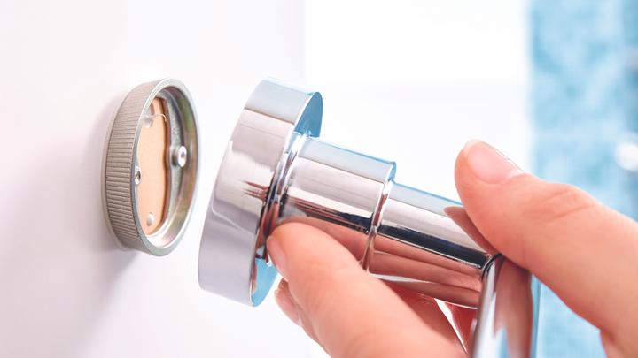 Immagine prodotto tesa LUUP Portasciugamani a due bracci con soluzione adesiva senza trapano