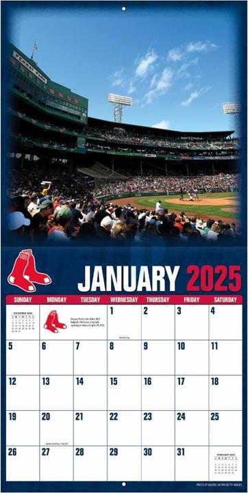 Actual product image MLB - Boston Red Sox. Fenway Park - 30.5 x 30.5 cm stadium wall calendar 2025 (30.5 x 30.5 cm, French, Italian, Spanish, German, English)