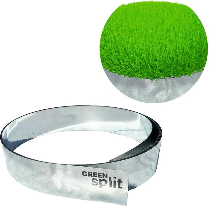 Actual product image Green Split Lawn edging strip metal aluminium/zinc 15 cm (1000 cm)