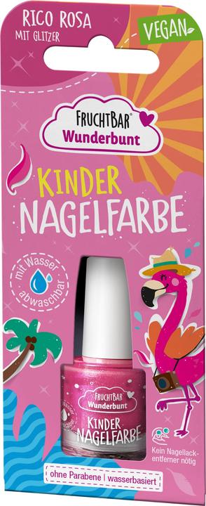 Fruchtbar Kinder Nagelfarbe (Rico Rosa mit Glitzer, Farblack)
