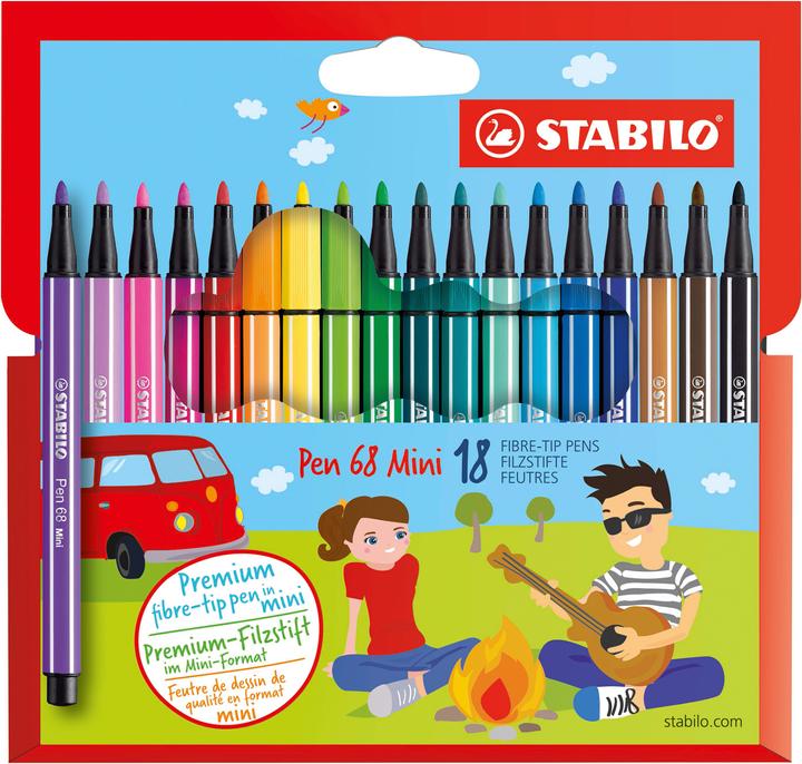 Produktbild STABILO Pen 68 Mini (Mehrfarbig, 18 x)