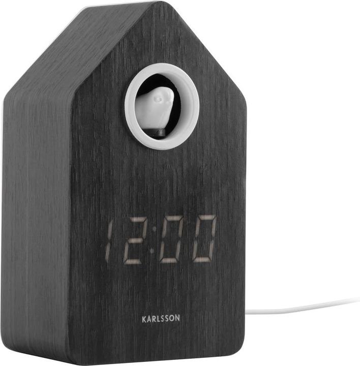 Karlsson Digitalwecker Kuckuck Black wood veneer, Funktionen