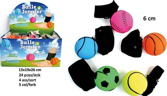 Magni Ball with string 6cm 4 assorted