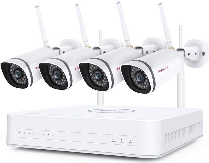 Produktbild Foscam FN7108W-B4-1T Video-Überwachungssystem Weiss 1x NVR (FN7108W) inkl. 1TB Festplatte, 4x WLAN-K (1920 x 1080 Pixels)