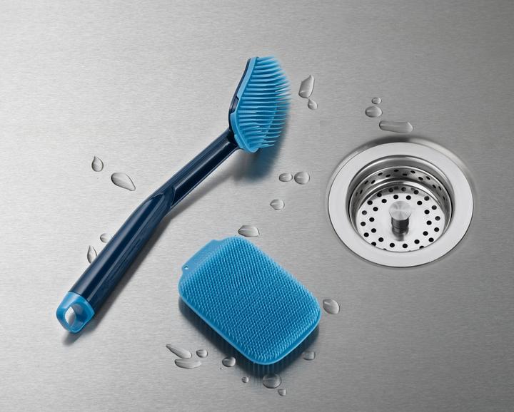 Actual product image Joseph Joseph CleanTech 2 Piece Sink Brush and Scrubber Set - Blue (1 pcs.)
