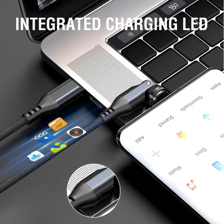 Actual product image 4smarts USB-C 540° Magnetkabel-Set GravityCord (1.80 m, USB 2.0, 240 W)