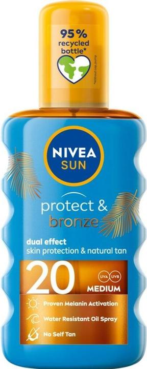 NIVEA Sun Protect & Bronze Tan Oil Spf20 200Ml (Sonnenöl, SPF 20, 200 ml)
