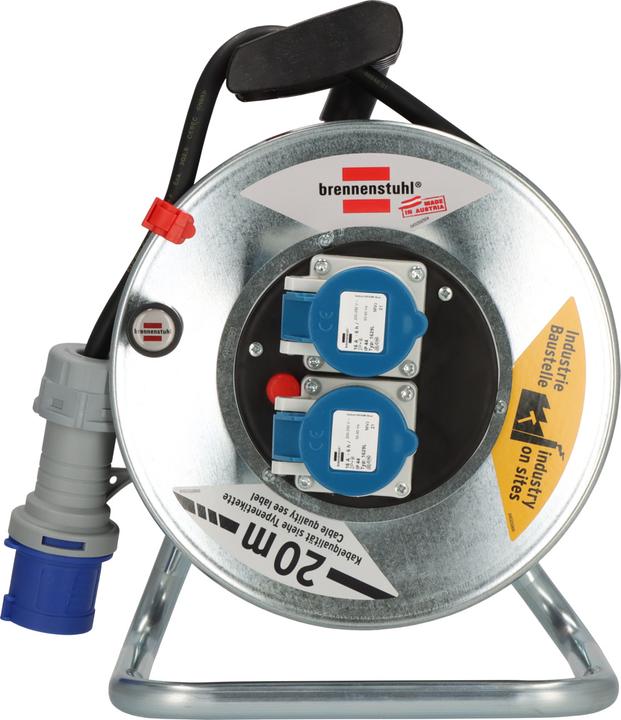 Image du produit Brennenstuhl Enrouleur de câble Garant SK 240, 2x prises CEE 230V/16A, fiche CEE 230V/16A, câble 20m H07RN-F (20 m, 2.50 mm²² mm)