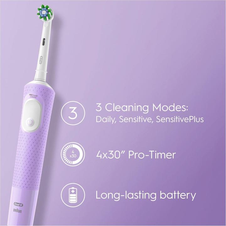 Image du produit Oral-B Vitality Pro Brosse à dents rotative vibrante pour adultes Violet (Brosse à dents oscillo-rotative)