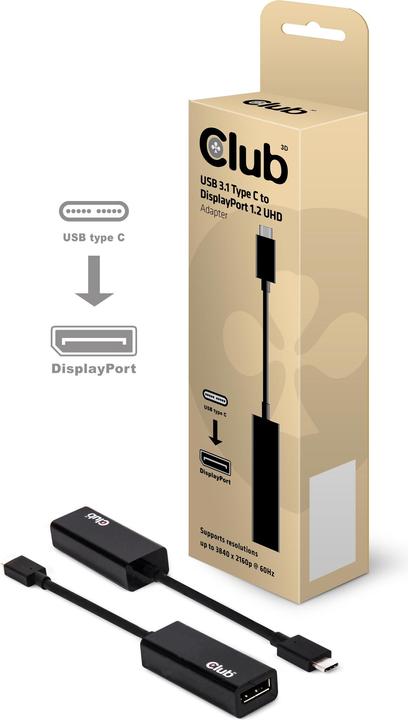 Produktbild Club 3D USB-C zu (DP, 10 cm)