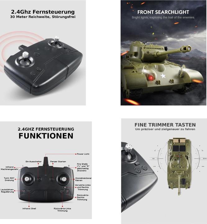 Actual product image Es-toys Heng Long RC Tank Battle Set of 2 1:30