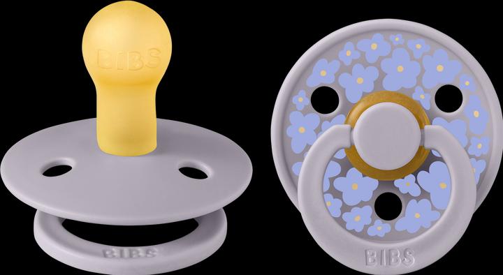Actual product image Bibs Studio Nuggi Colour 2 PACK Latex Round 0-6m Jasmine Grey Mix (2 x, up to 6 M.)