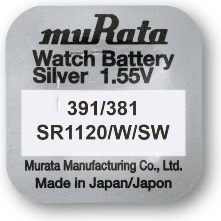 Produktbild Murata Knopfzelle Silberoxid n 381 (10 Stk., SR55, 60 mAh)