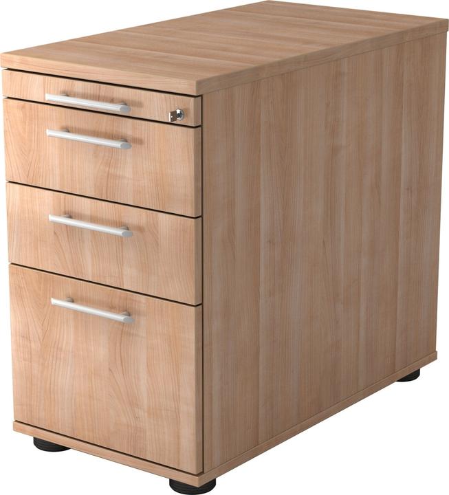 Hjh Office Standcontainer 80cm 2 Schub 1 Hängeregistratur Schloss Relinggriff Nussbaum