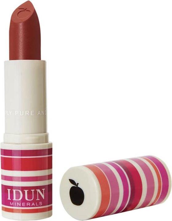 Actual product image IDUN Minerals Lipstick Jungfrubär varm roströd (Bordeaux)