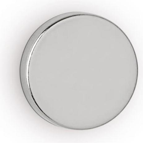 Image du produit Maul aimant disque en néodyme, 15 mm, force d'adhérence : 3,2 kg, argent (10 x)
