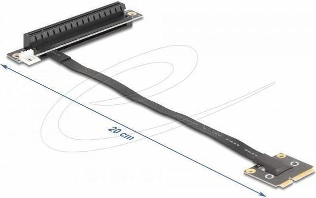Produktbild Delock Adapter Mini PCIe Stecker zu PCIe 3.0 x16 Slot 90° ge