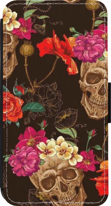 Immagine prodotto PhoneLook Cover Portafoglio nero Teschi e fiori (Apple iPhone 13 Pro)