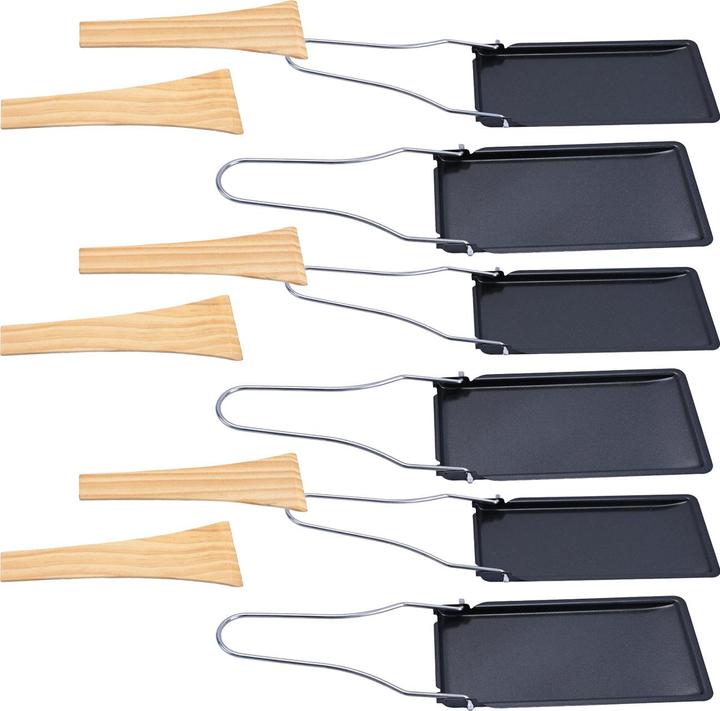 Produktbild Casativo 6er-Set Grillpfännchen mit klappbarem Griff und Holzspatel, Raclette