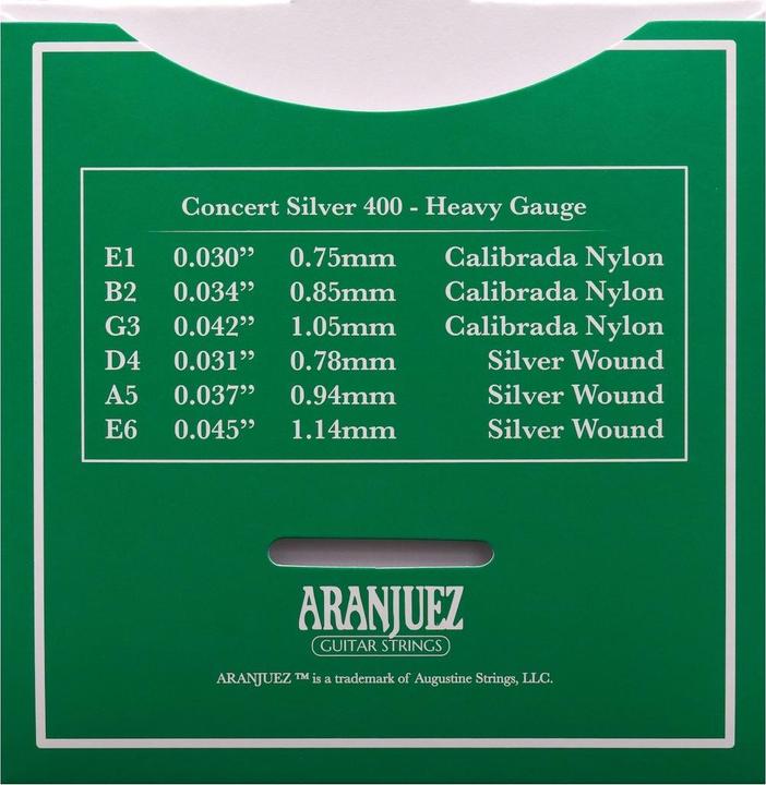 Actual product image Aranjuez Concert Silver 400 (6 x, Guitar, 0.04")