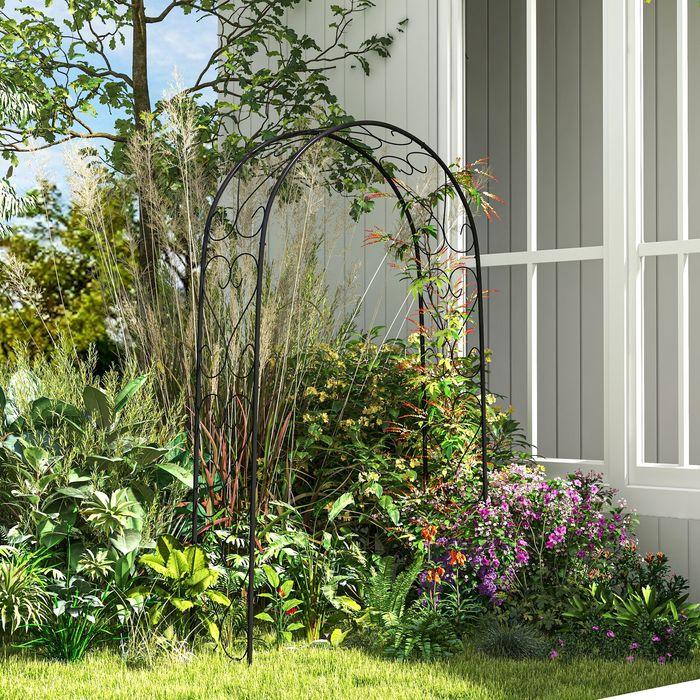 Immagine prodotto Swisshandel24 Rosenbogen Torbogen, Stahl 125x37x230 cm Gartenbogen für Kletterpflanzen Schwarz (125 cm, 37 cm)