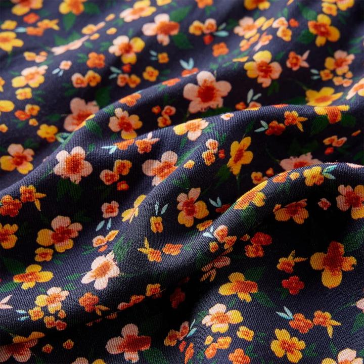 Produktbild VidaXL Kinderkleid mit Langen Ärmeln Marineblau 140,Material: 100 (140)