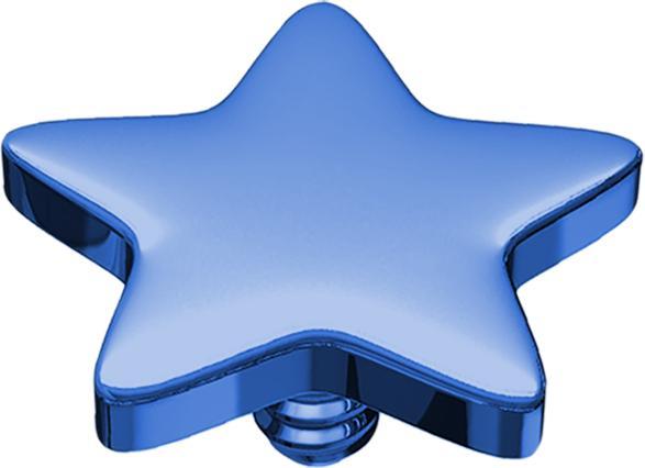 Star Piercing Dermal Anchor Stern dunkelblau mit Titanium Beschichtung (Chirurgenstahl 316L, ohne Messing)