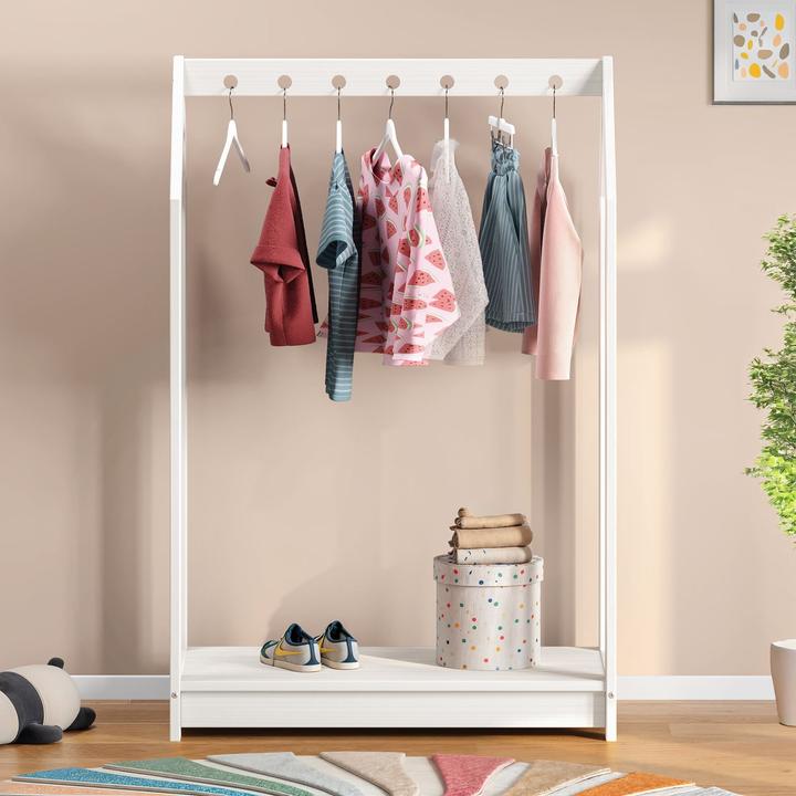 Image du produit IDIMEX Porte-manteau pour enfants SALLY en bois massif - Blanc