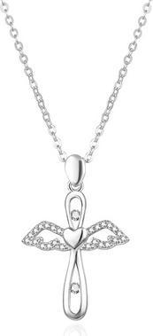 Agato Silver Necklace With Pendant Angel Agt-N017w