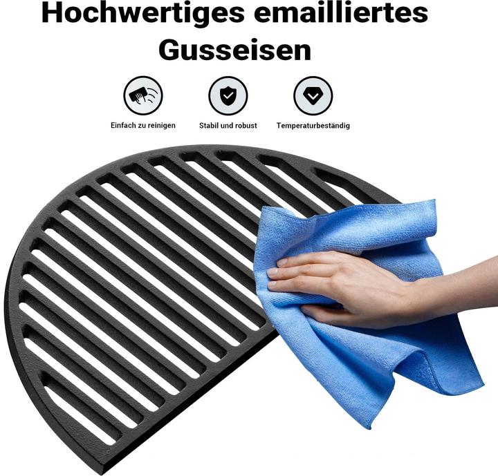 Actual product image Wiltec 2x Gusseisen Grillrost und Grillplatte Grill Rost Grillzubehör BBQ Gussrost