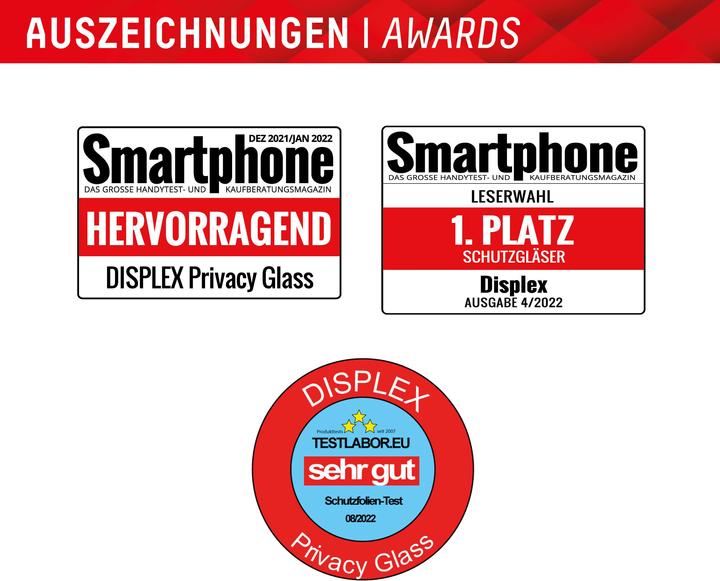 Actual product image Displex Real Glass, Privacy Full Cover Panzerglas (1 Piece, Samsung Galaxy S23+, Samsung Galaxy S22 5G)