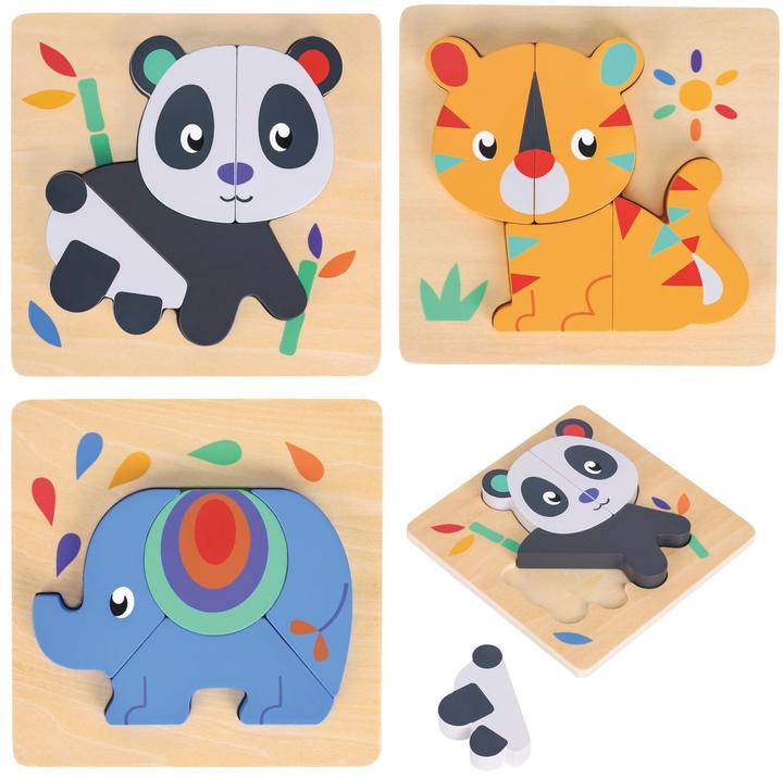 Immagine prodotto Spielba Puzzle-Set mit Panda, Elefant, Giraffe
