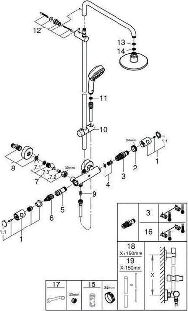 Immagine prodotto Grohe Sistema doccia Tempesta Cosmopolitan System 160