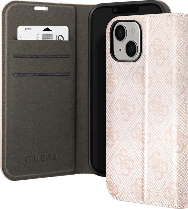 Produktbild Guess GUBKP14MHG4SHP iPhone 14 Plus 6,7" różowy/pink book 4G Vintage Gold Logo (Apple iPhone 14 Plus)