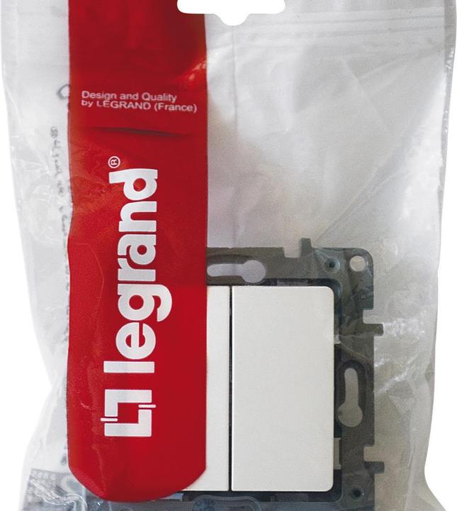 Image du produit Legrand Interrupteur double Niloe 664702 10AX avec bornes à fiche sans griffe d'écartement