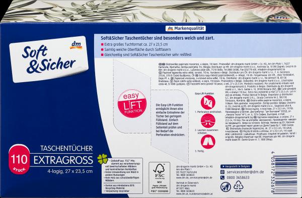 Produktbild dm Soft&Sicher Taschentücher Box mit extra grossen Taschentüchern
