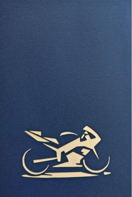 Actual product image Hervorragend 3D Pop-up Karte Motorrad blau (1 pcs.)