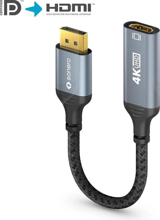 Actual product image Sonero DisplayPort – HDMI (HDMI, 20 cm)