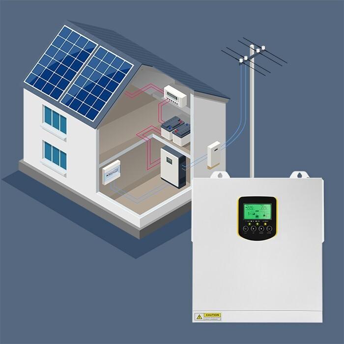Actual product image Qoltec Hybrid off-grid solar inverter 2 5 kVA | 2 5 kW | 100 A | MPPT | LCD display |