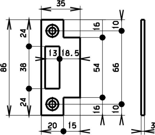 Actual product image MSL Flap strike plates B-1501 (Striking plate)