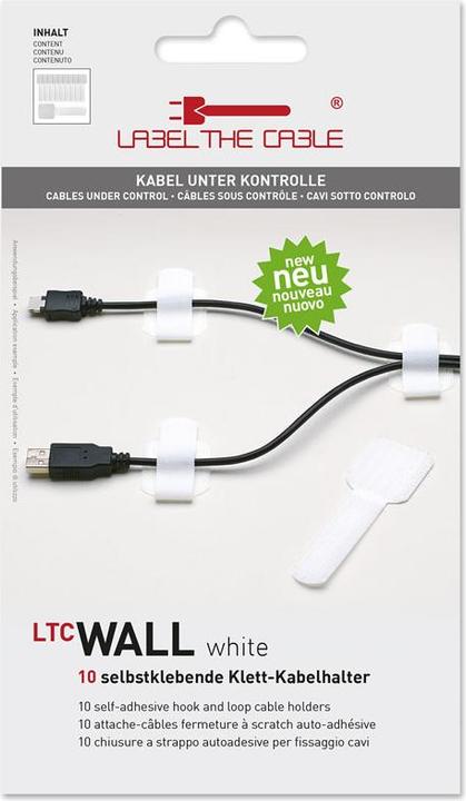Produktbild Label-the-cable Klettkabelhalter selbstklebende (Klettkabelbinder, 90 mm, 10 Stk.)
