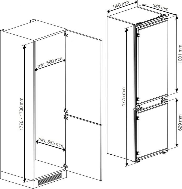 Actual product image Beko Built-in fridge-freezer BCHA275K4SCHN (262 l)