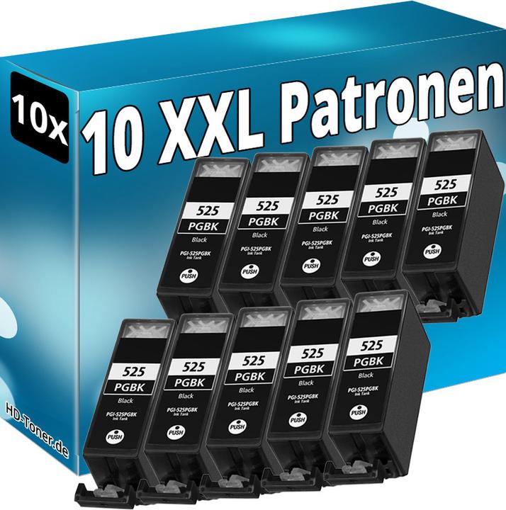 Immagine prodotto Druckfuxx 10 PGI525BK Patronen für CANON IP4850 IP4950 IX6550 MG5150 MG5250 MG53